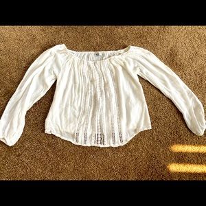 White “off-the-shoulder” Hollister Lace Top